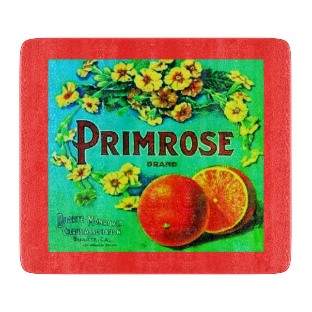 Vintage oranges fruit advertisement label cutting board (Front)