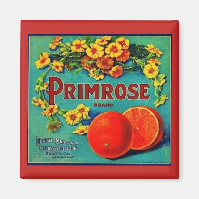 Vintage oranges fruit advertisement label magnet (Front)