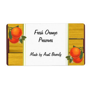 Vintage Oranges Rustic Custom Canning Label