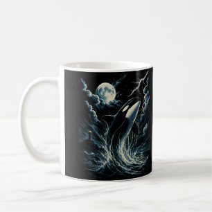 Vintage Orca Midnight Moon 90s Killer Whale Coffee Mug