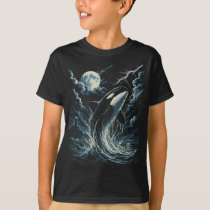 Vintage Orca Midnight Moon 90s Killer Whale T-Shirt
