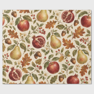 Vintage Orchard Harvest Thanksgiving Hostess Gift Wrapping Paper