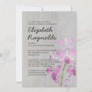 Vintage Orchid Bridal Shower Invitations