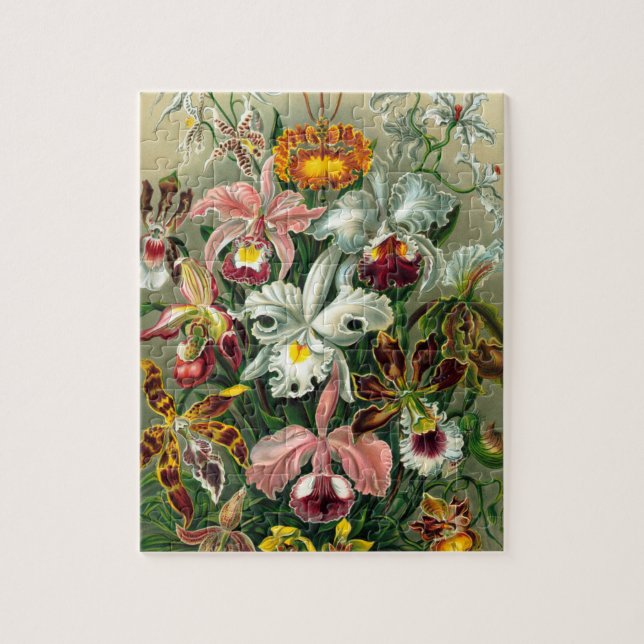 Vintage Orchid Floral Painting Illustration Jigsaw Puzzle (Vertical)