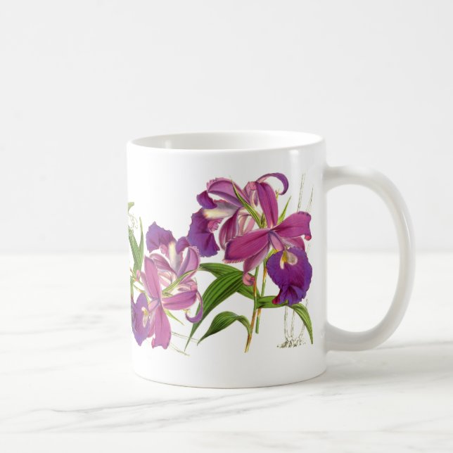 Vintage Orchid Flowers Mug (Right)