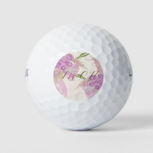 Vintage Orchid Ombré Bow and Bouquet Golf Balls