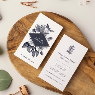 Vintage Orchid Vertical Floral Business Card