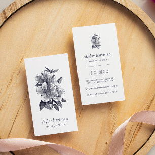 Vintage Orchid Vertical Floral Business Card