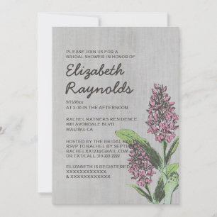 Vintage Orchids Bridal Shower Invitations