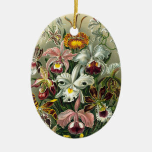 Vintage Orchids Ceramic Tree Decoration