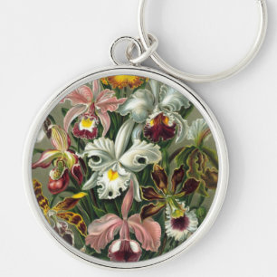 Vintage Orchids Key Ring