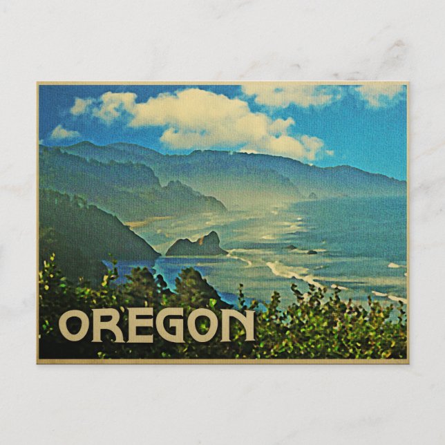 Vintage Oregon Coastline Postcard (Front)