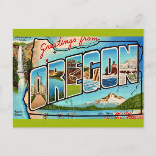 Vintage Oregon Greeting Postcard