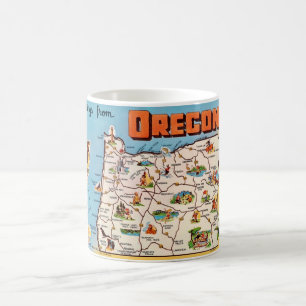 Vintage Oregon Map Mug