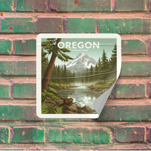 Vintage Oregon Square Sticker