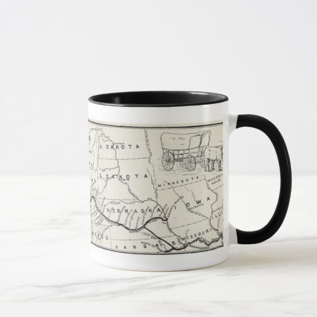 Vintage Oregon Trail Historical Map Mug (Right)