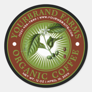 Vintage Organic Coffee Label Template