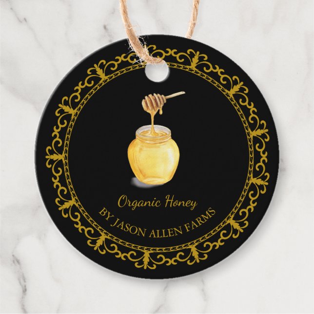 Vintage Organic Honey Hang Tag (Front)