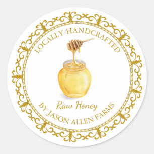 Vintage Organic Honey Label l White