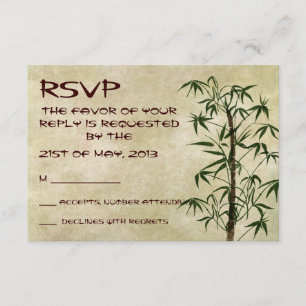 Vintage Oriental Bamboo 1 RSVP Card