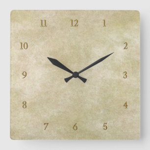 Vintage Oriental Bamboo 1 Square Wall Clock