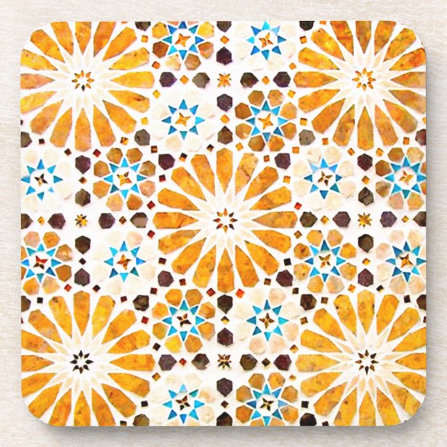 Vintage Oriental Islamic Pattern Design Coaster (Front)