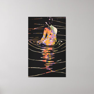 Vintage Oriental Japanese women taking bath modern Canvas Print