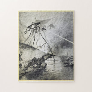 Vintage original alien invasion jigsaw puzzle