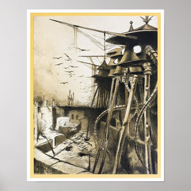 Vintage original alien invasion poster (Front)