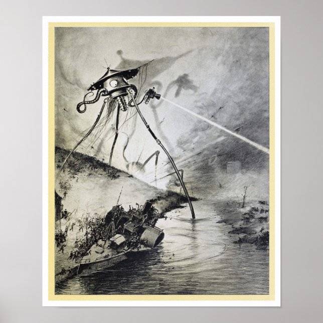 Vintage original alien invasion poster (Front)