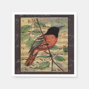 Vintage Oriole On Music Napkin