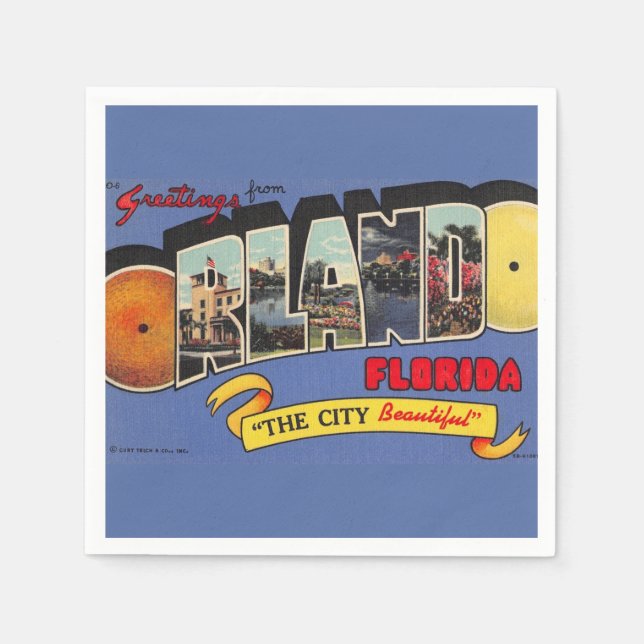 Vintage Orlando Florida Napkin (Front)