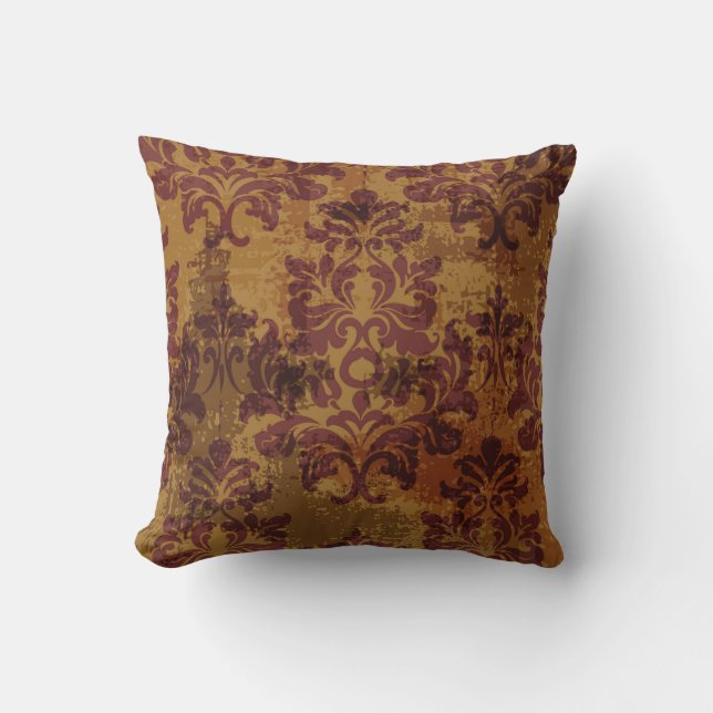 Vintage ornament, baroque rococo texture. cushion (Front)