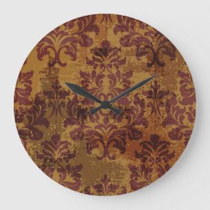 Vintage ornament, baroque rococo texture. large clock
