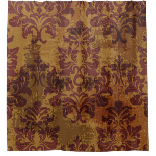 Vintage ornament, baroque rococo texture. shower curtain