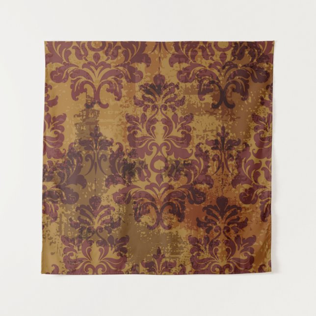 Vintage ornament, baroque rococo texture. tapestry (Front)