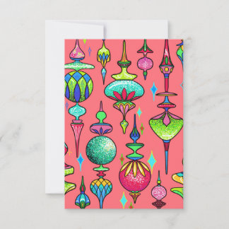 Vintage ornament bright finial card