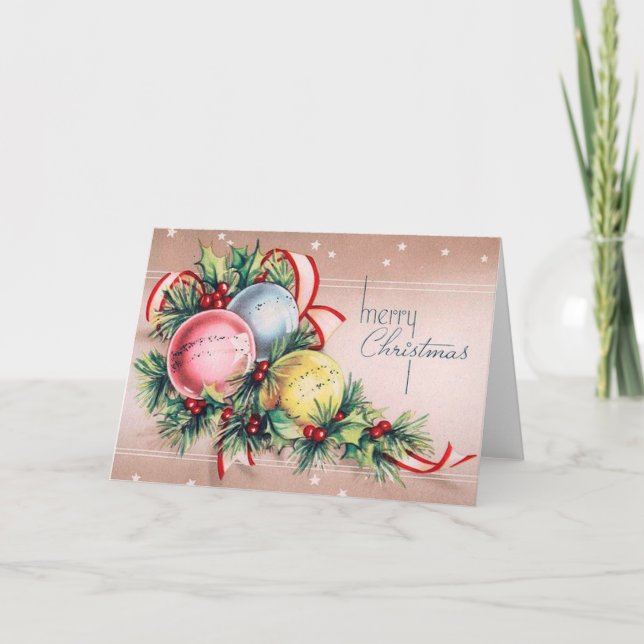 Vintage Ornament Christmas Card (Front)