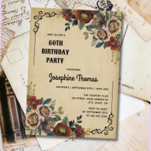 Vintage Ornament Floral Birthday