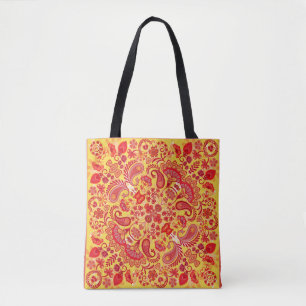 vintage ornament paisley bandana print, silk neck tote bag