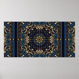 vintage ornament paisley Bandanna Print, silk neck Poster