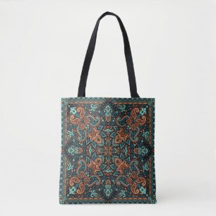 Vintage ornament paisley Bandanna, silk neck scarf Tote Bag
