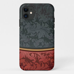 Vintage ornament red and black iPhone 11 case