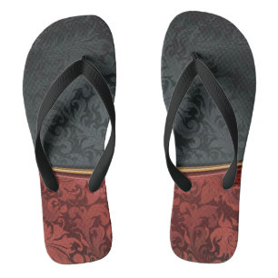 Vintage ornament red and black flip flops