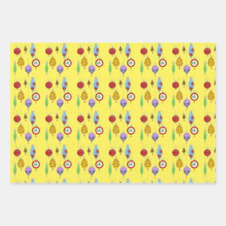 Vintage Ornament Set Wrapping Paper Sheet
