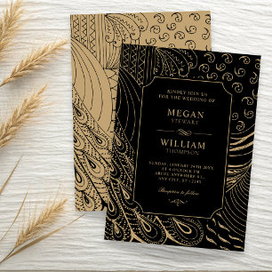 Vintage ornament wedding  invitation