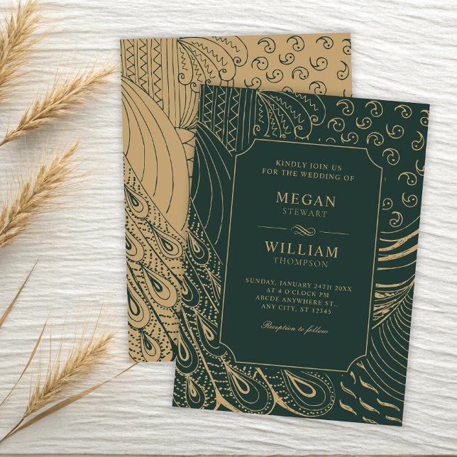 Vintage ornament wedding  invitation (Creator Uploaded)