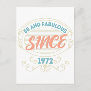 Vintage Ornamental 50 and Fabulous since 1972 Postcard