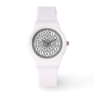 Vintage Ornamental Clock Face Watch Elegant Blac