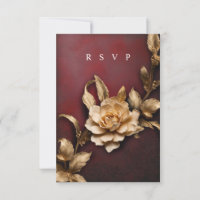 Vintage ornamental gold foliage RSVP meal choices